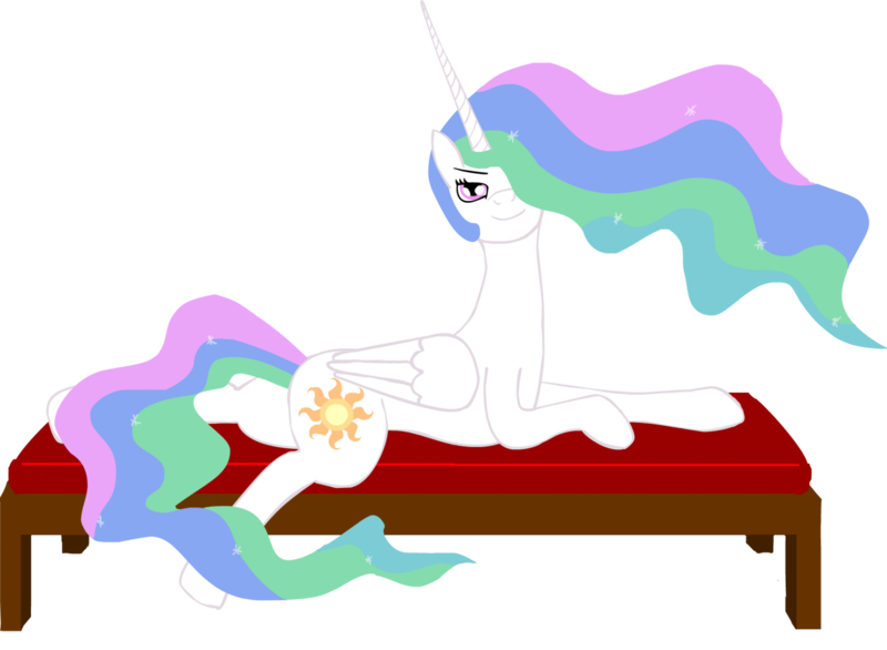 Size: 1600x1171 | Tagged: artist:davroth, bench, derpibooru import, female, princess celestia, relaxing, simple background, solo, solo female, suggestive, transparent background