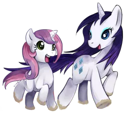 Size: 835x752 | Tagged: safe, artist:ende26, derpibooru import, rarity, sweetie belle, pony, unicorn, duo, duo female, female, open mouth, sisters