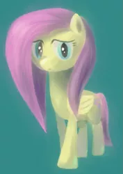 Size: 635x895 | Tagged: safe, artist:khyperia, derpibooru import, fluttershy, pegasus, pony, female, looking at you, mare, simple background, solo