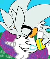 Size: 603x717 | Tagged: safe, artist:kaiamurosesei, derpibooru import, rarity, pony, unicorn, crossover, crossover shipping, eyes closed, female, interspecies, kissing, love, male, shipping, silvarity, silver the hedgehog, sonic the hedgehog (series), straight