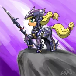 Size: 900x900 | Tagged: applejack, armor, artist:johnjoseco, cosplay, crossover, derpibooru import, dragoon, final fantasy, final fantasy iv, kain highwind, safe, solo, weapon