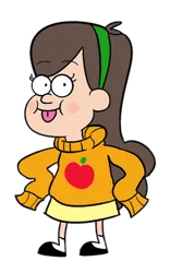 Size: 250x400 | Tagged: applejack, derpibooru import, gravity falls, mabel pines, safe, simple background, solo