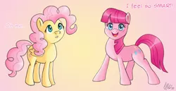 Size: 970x500 | Tagged: alternate hairstyle, artist:marikaefer, derpibooru import, fluttershy, mane swap, pinkie pie, safe