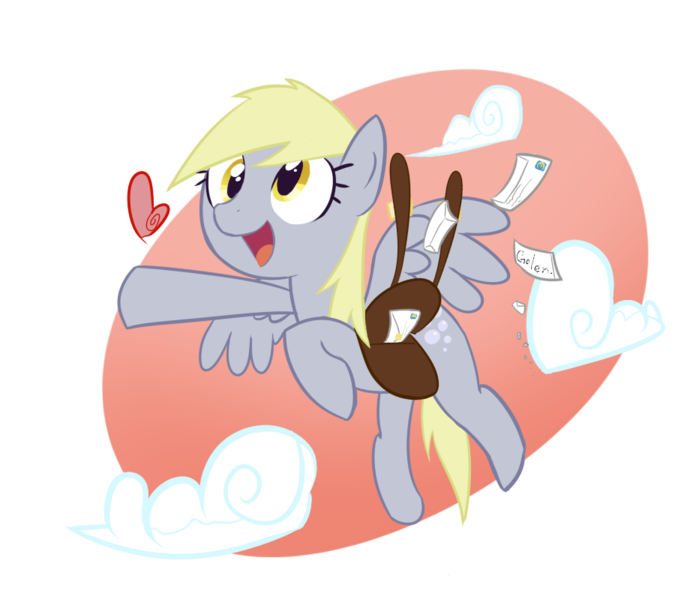 Size: 900x800 | Tagged: safe, artist:thegalen, artist:wasd999, derpibooru import, derpy hooves, pegasus, pony, female, flying, mail, mare, solo