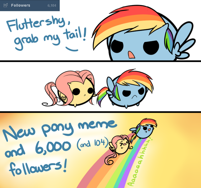 Size: 724x676 | Tagged: artist:pekou, ask my little chubbies, chubbie, cute, derpibooru import, exploitable meme, fluttershy, grab my meme, rainbow dash, safe