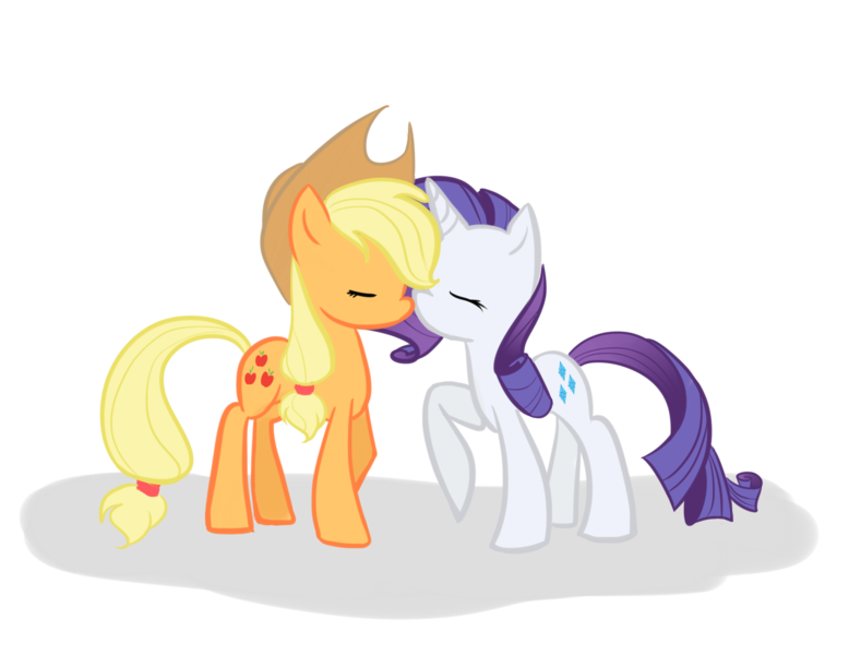 Size: 1600x1234 | Tagged: safe, artist:phillyphia, derpibooru import, applejack, rarity, female, lesbian, nuzzling, rarijack, shipping