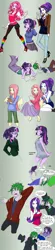 Size: 600x2748 | Tagged: artist:klinanime, book, clothes, collage, converse, derpibooru import, dialogue, earring, gradient background, gum, hat, horned humanization, humanized, mobile phone, phone, pillow, pinkie pie, pony coloring, rabbit, rarity, safe, shoes, sketch, spike, sunglasses, top hat, twilight sparkle, winged humanization