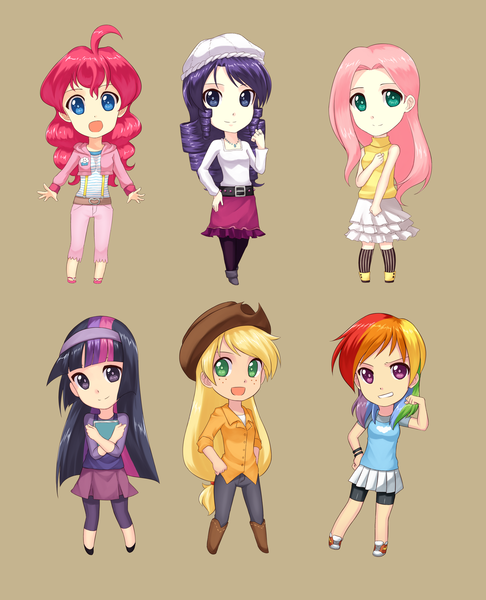 Size: 1280x1580 | Tagged: applejack, artist:mirakurunaito, clothes, converse, derpibooru import, fluttershy, humanized, pinkie pie, rainbow dash, rarity, safe, shoes, simple background, skirt, twilight sparkle