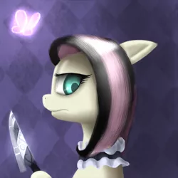 Size: 800x800 | Tagged: alice: the madness returns, artist:lyralicious, derpibooru import, emoshy, fluttershy, goth, safe