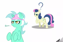 Size: 1350x900 | Tagged: artist:retrokidz, bon bon, clothes, derpibooru import, lyra heartstrings, panties, pink underwear, safe, sweetie drops, underwear