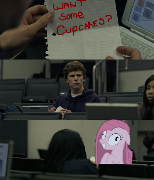 Size: 600x703 | Tagged: derpibooru import, human, mark zuckerberg, pinkamena diane pie, pinkie pie, safe, the social network