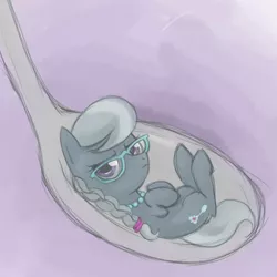 Size: 2000x2000 | Tagged: artist:shirl-ame, derpibooru import, glasses, high res, literal, safe, silver spoon, solo, spoon