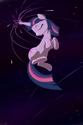 Size: 1261x1890 | Tagged: safe, artist:graphic-lee, derpibooru import, twilight sparkle, pony, unicorn, eyes closed, female, magic, mare, night, solo, stars, unicorn twilight