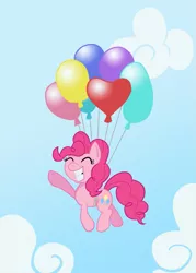 Size: 1071x1500 | Tagged: artist:aoshistark, balloon, derpibooru import, pinkie pie, safe, solo, then watch her balloons lift her up to the sky