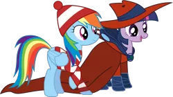 Size: 4000x2234 | Tagged: artist:joey, carmen sandiego, cosplay, derpibooru import, rainbow dash, safe, simple background, transparent background, twilight sparkle, vector, waldo