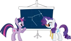 Size: 3500x2031 | Tagged: safe, artist:joey, derpibooru import, rarity, twilight sparkle, glasses, high res, simple background, transparent background, vector