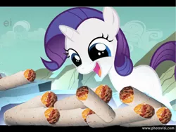 Size: 1024x768 | Tagged: burrito, derpibooru import, edit, edited screencap, ei, female, filly, filly rarity, rarity, safe, screencap, the cutie mark chronicles, younger