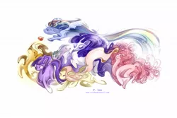 Size: 1200x800 | Tagged: abstract, applejack, artist:fleebites, derpibooru import, fluttershy, mane seven, mane six, pinkie pie, rainbow dash, rarity, safe, spike, surreal, twilight sparkle