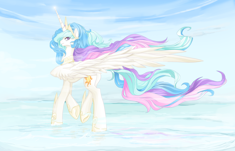 Size: 6374x4088 | Tagged: absurd resolution, artist:bigbuxart, derpibooru import, princess celestia, safe, solo