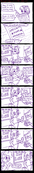 Size: 1024x5160 | Tagged: artist:ficficponyfic, comic, derpibooru import, hilarity ensues, monochrome, parody, phone sex, pinkie pie, rocko's modern life, suggestive, twilight sparkle