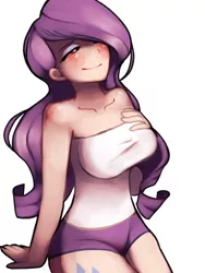 Size: 660x880 | Tagged: artist:php1, breasts, cutie mark on human, derpibooru import, female, human, humanized, rarity, simple background, solo, solo female, suggestive, transparent background