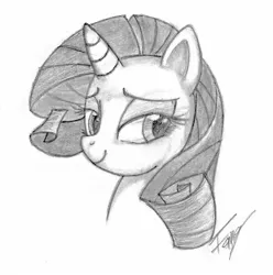 Size: 1579x1590 | Tagged: artist:bronyfang, bust, dead source, derpibooru import, grayscale, monochrome, portrait, rarity, safe, solo