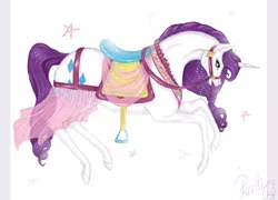 Size: 1182x851 | Tagged: artist:january-joy, carousel, derpibooru import, rarity, realistic, saddle, safe, tack