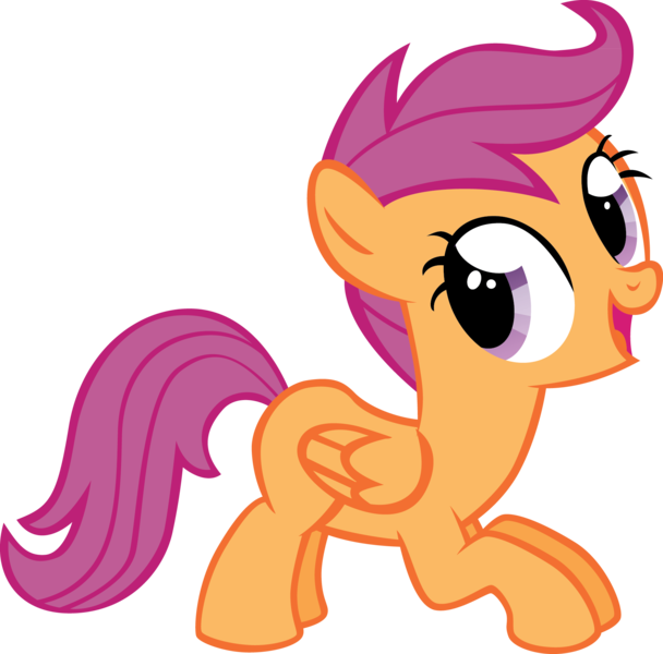 Size: 1883x1857 | Tagged: safe, artist:sircinnamon, derpibooru import, scootaloo, pegasus, pony, female, fun pose, open mouth, simple background, smiling, solo, transparent background, vector