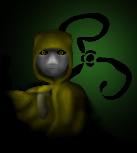 Size: 450x500 | Tagged: safe, artist:gimpcowking, derpibooru import, ponified, deity, antagonist, black sclera, body horror, cthulhu mythos, eldritch abomination, hastur, image, insignia, jpeg, looking at you, lovecraftian deity, male, raised hoof, solo, solo male, the king in yellow, yellow eyes