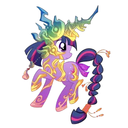 Size: 1600x1600 | Tagged: armor, artist:madmax, braided tail, crossover, derpibooru import, final fantasy, final fantasy tactics advance, gold, helmet, safe, solo, summon, twilight sparkle