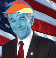 Size: 513x537 | Tagged: safe, derpibooru import, rainbow dash, photo, politics, ron paul