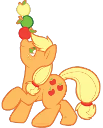 Size: 2003x2480 | Tagged: safe, artist:slightinsanity, derpibooru import, applejack, earth pony, pony, apple, balancing, high res, ponies balancing stuff on their nose, simple background, solo, that pony sure does love apples, transparent background