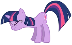 Size: 3657x2276 | Tagged: safe, artist:dontlink, derpibooru import, twilight sparkle, pony, unicorn, concentrating, eyes closed, female, high res, mare, simple background, solo, transparent background, unicorn twilight, vector