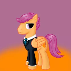 Size: 1700x1700 | Tagged: artist:ponyus94, clothes, derpibooru import, rule 63, safe, scootaloo, scooteroll, solo, suit