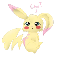 Size: 600x500 | Tagged: artist:otterlore, derpibooru import, fluttershy, pikachu, pokefied, pokémon, safe, simple background, solo, species swap, transparent background