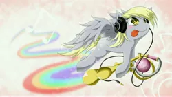 Size: 10000x5625 | Tagged: safe, artist:zaiyaki, derpibooru import, derpy hooves, pegasus, pony, absurd resolution, female, mare, rainblower, team fortress 2, tongue out