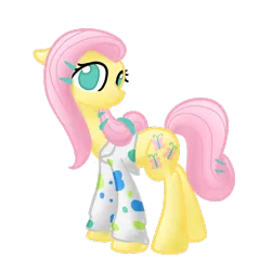 Size: 600x600 | Tagged: artist:otterlore, clothes, derpibooru import, fluttershy, pajamas, safe, simple background, solo, transparent background