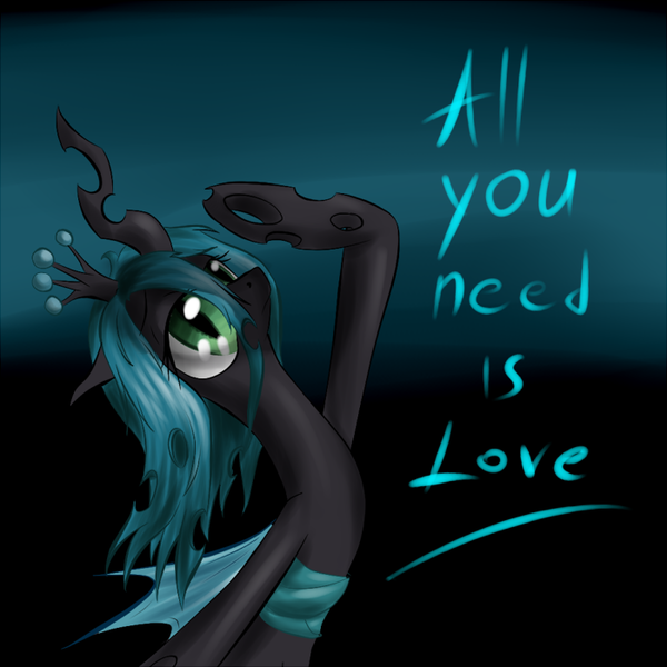 Size: 700x700 | Tagged: safe, artist:snus-kun, derpibooru import, queen chrysalis, changeling, changeling queen, abstract background, female, image, looking up, messy mane, png, raised hoof, slit eyes, solo, text