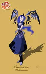 Size: 870x1404 | Tagged: artist:didj, derpibooru import, floating wings, humanized, my little mages, princess luna, safe, solo
