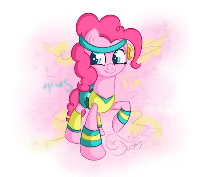 Size: 1366x1200 | Tagged: aerobics, a friend in deed, artist:twilightsquare, clothes, derpibooru import, headband, leg warmers, pinkie pie, safe, solo, workout outfit