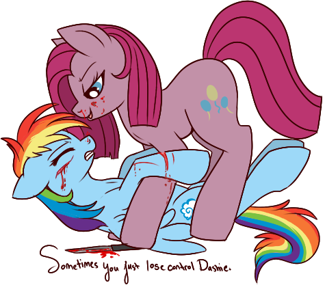 Size: 475x417 | Tagged: semi-grimdark, suggestive, artist:lulubell, derpibooru import, pinkie pie, rainbow dash, blood, bloodplay, female, hematolagnia, knife, knife play, lesbian, pinkamena diane pie, pinkiedash, shipping, simple background, transparent background