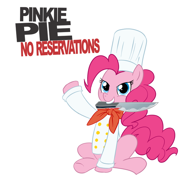 Size: 1200x1200 | Tagged: anthony bourdain, artist:madmax, chef, clothes, derpibooru import, hat, knife, mouth hold, no reservations, parody, pinkie pie, sad in hindsight, safe, solo