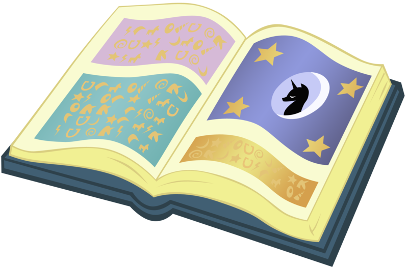 Size: 1714x1125 | Tagged: artist:sierraex, book, derpibooru import, friendship is magic, mare in the moon, moon, no pony, object, open book, predictions and prophecies, safe, simple background, transparent background, vector