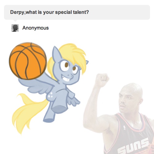 Size: 500x500 | Tagged: safe, derpibooru import, derpy hooves, pegasus, pony, ask derpy, ask, basketball, charles barkley, female, mare, nba, phoenix suns, photo