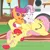 Size: 4000x4000 | Tagged: safe, artist:beavernator, derpibooru import, apple bloom, fluttershy, scootaloo, sweetie belle, pony, absurd resolution, baby, baby apple bloom, baby belle, baby pony, baby scootaloo, cuddling, cutie mark crusaders, diaper, diapered, diapered fillies, diapered foals, foal, image, on back, orage skin, playing, png, tail hold, white diaper, white skin, yellow skin