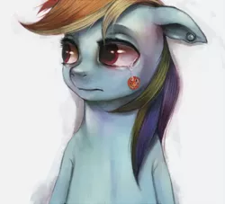 Size: 750x680 | Tagged: artist:crookedtrees, crying, dead source, derpibooru import, rainbow dash, sad, safe, solo