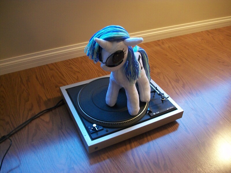 Size: 3664x2748 | Tagged: artist needed, derpibooru import, high res, irl, photo, plushie, record player, safe, solo, turntable, vinyl scratch