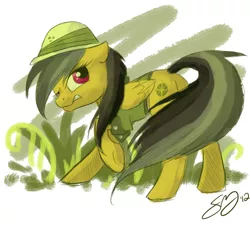 Size: 1006x909 | Tagged: artist:probablyfakeblonde, daring do, derpibooru import, looking back, safe, solo