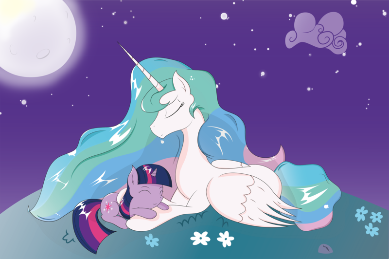 Size: 2495x1658 | Tagged: artist:joemasterpencil, derpibooru import, moon, princess celestia, safe, twilight sparkle