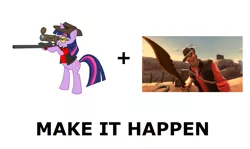 Size: 1337x796 | Tagged: christian brutal sniper, derpibooru import, exploitable meme, make it happen, meta, safe, sniper, team fortress 2, twilight sparkle